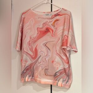 Luisa Ricci Shirt Sleeve Pink Marble Top. L